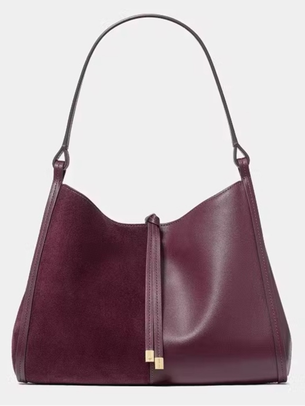 Kate Spade Reese Suede Mixed Media Convertible Shoulder Bag, Deep Cherry NWT